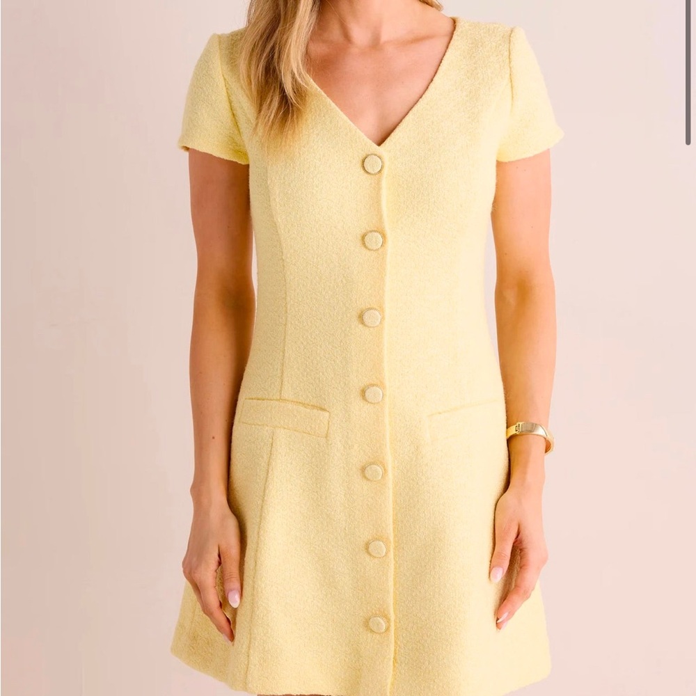 Avara Yellow Button-Down Dress